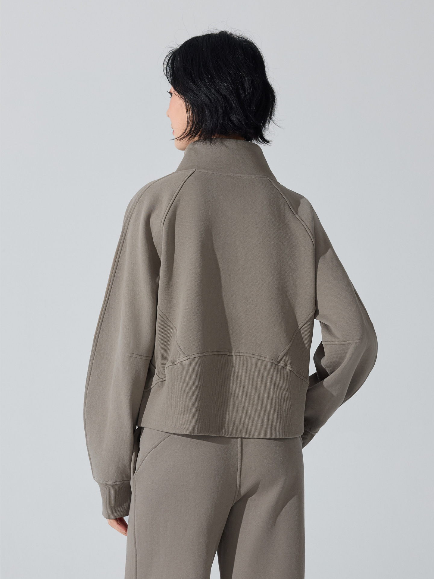Europa y Estados Unidos sueltos transfronterizos jersey deportivo de cuello de pie abrigo de moda otoño y invierno abrigo mujer image 3