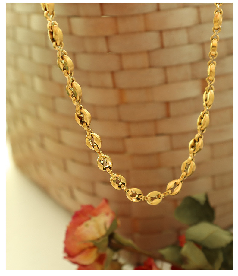 fashion simple geometric titanium steel 18K necklace bracelet