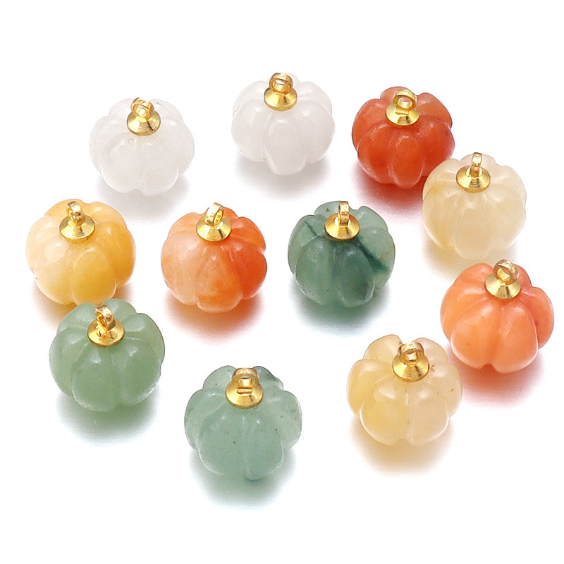 5 Pcs/package Retro Pumpkin Aventurine Polishing Jewelry Accessories display picture 1