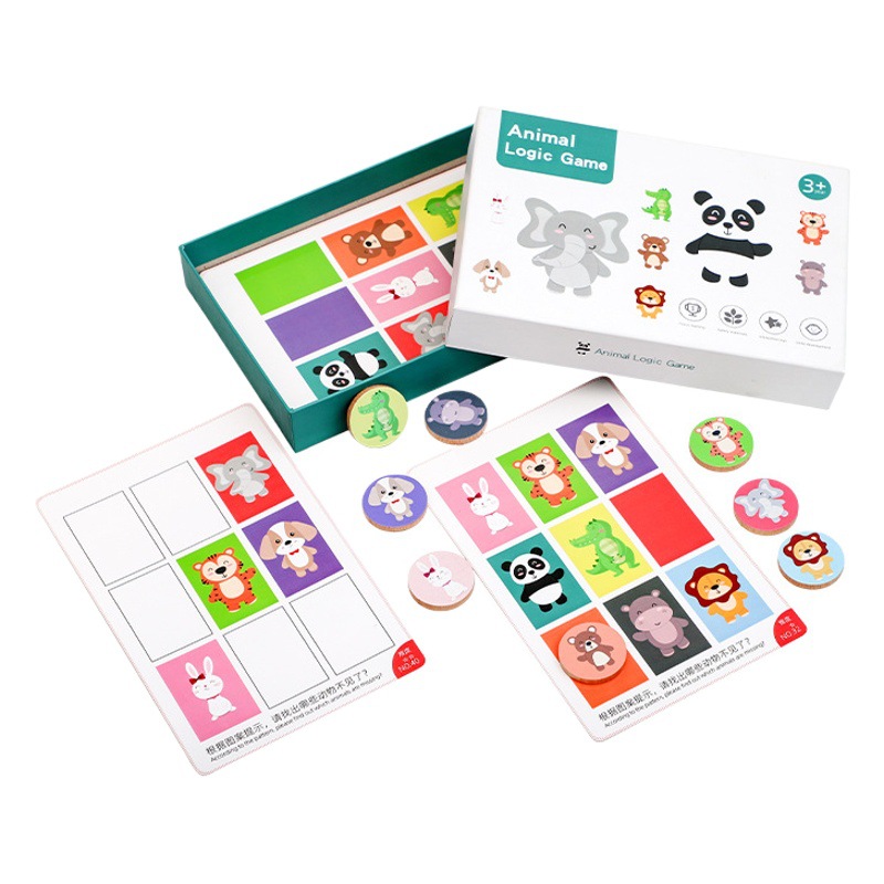 Shulte Juego de Lógica Animal de inteligencia infantil pensando a juego juguetes juego de mesa entre padres e hijos Entrenamiento de Concentración