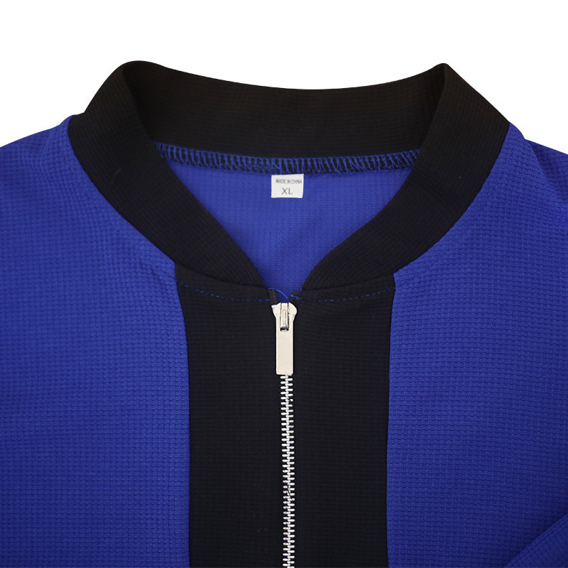 Pánský top s dlouhým rukávem, stojáčkem a vaflovým výstřihem, módní poloviční zip, ležérní sportovní set_voghion.com