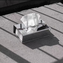 现代不锈钢方形纸巾盒客厅北欧轻奢创意抽纸盒样板房酒店抽纸盒