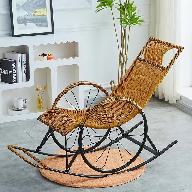 Silla de mecedor silla de caña silla de almuerzo para adultos balcón casero ocio para dormir sala de estar silla de relajación especial para ancianos