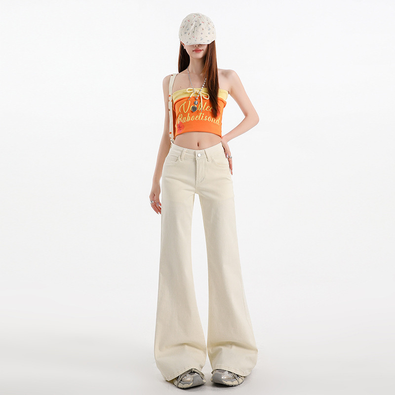 Low-Waist Flared Jeans for Women, 2026 Summer New Style, Loose Wide-Leg, Slimming, Versatile, Non-Tight Flared Pants Low-Waist Flared Jeans for Women, 2026 Summer New Style, Loose Wide-Leg, Slimming, Versatile, Non-Tight Flared Pants