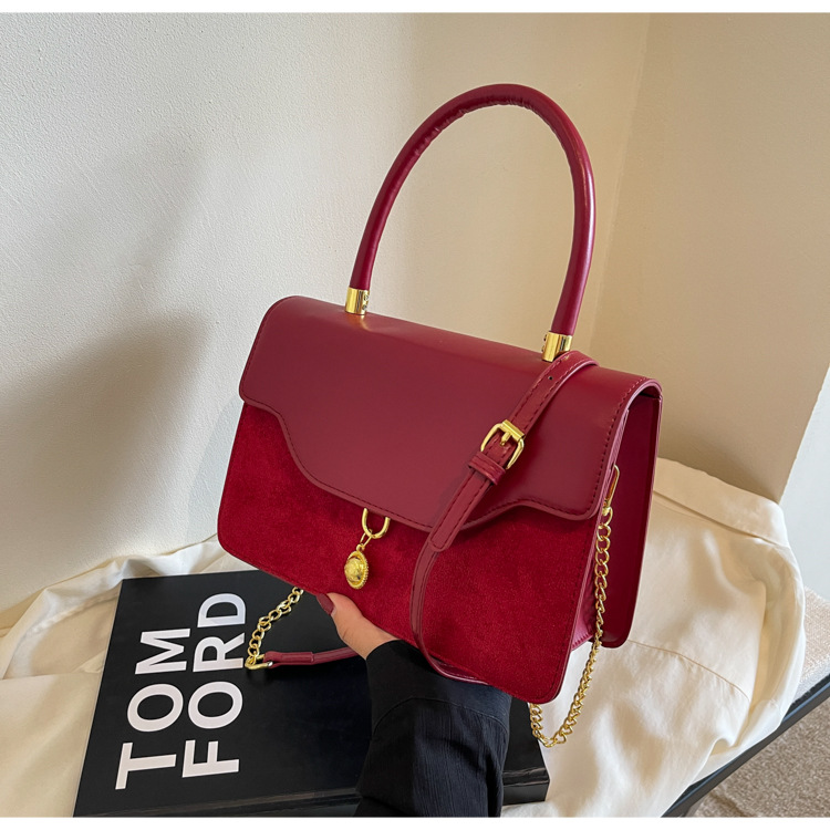 Borsa a tracolla in velluto rosso retro piccola borsa a mano sposa_voghion.com