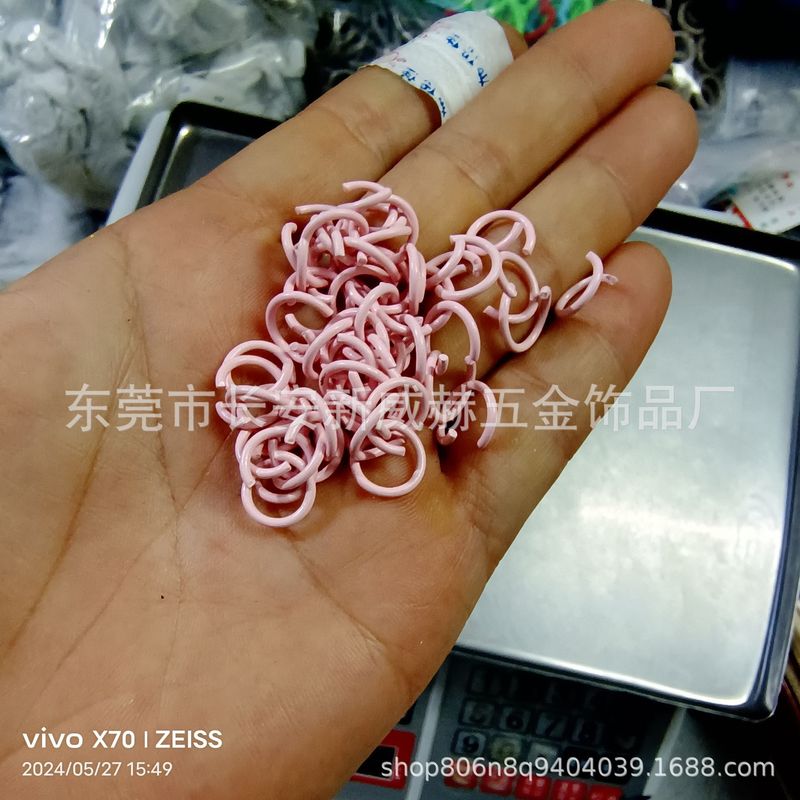 在庫あり 1.2*8MMと1.2*10MMの塗装済みカラーオープンリング 鉄製接続リング ブレスレットDIYアクセサリー|undefined