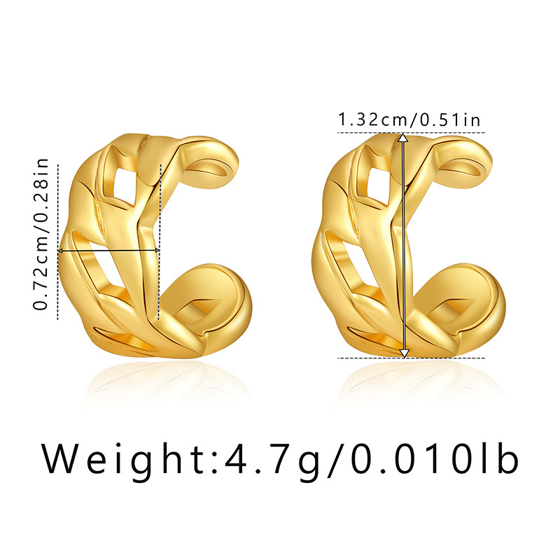 Brass Plated 18K Real Gold Ear Bone Clip Butterfly Animal Design Personalized Ear Clip Zircon Exquisite Small European and American Earrings 12