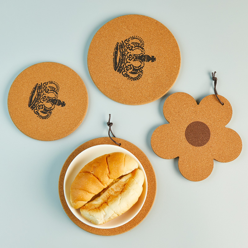 Origin manufacturer dining table mat engraved logo household cup mat dining utensil bowl pot coaster simple wooden heat insulating mat