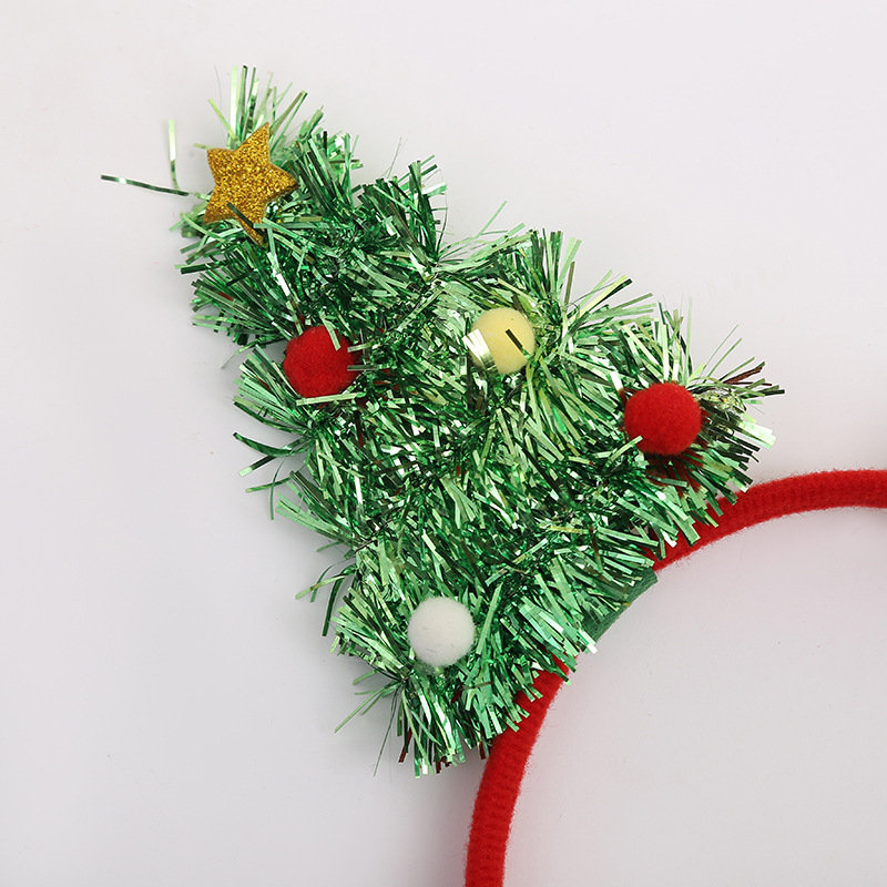 クリスマス装飾カチューシャクリスマスパーティー道具カチューシャ子供プレゼントスパンコールクリスマスツリーカチューシャ|undefined