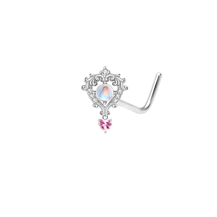 1 Piece Quantity Daily Occasion Stainless Steel Material Streetwear Heart Shape Stainless Steel Plating Inlay Zircon Belly Ring