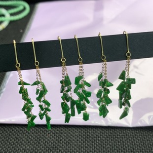 Natural A goods jade earrings 18K gold inlaid earrings source factory direct primary supply wholesale