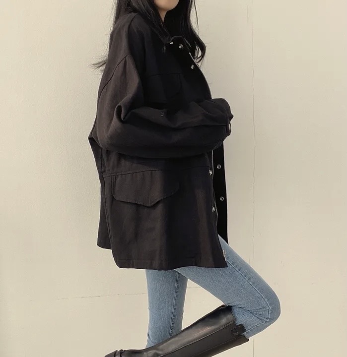 Abrigo mujer retro otoño cortavientos entallado con cordón_voghion.com