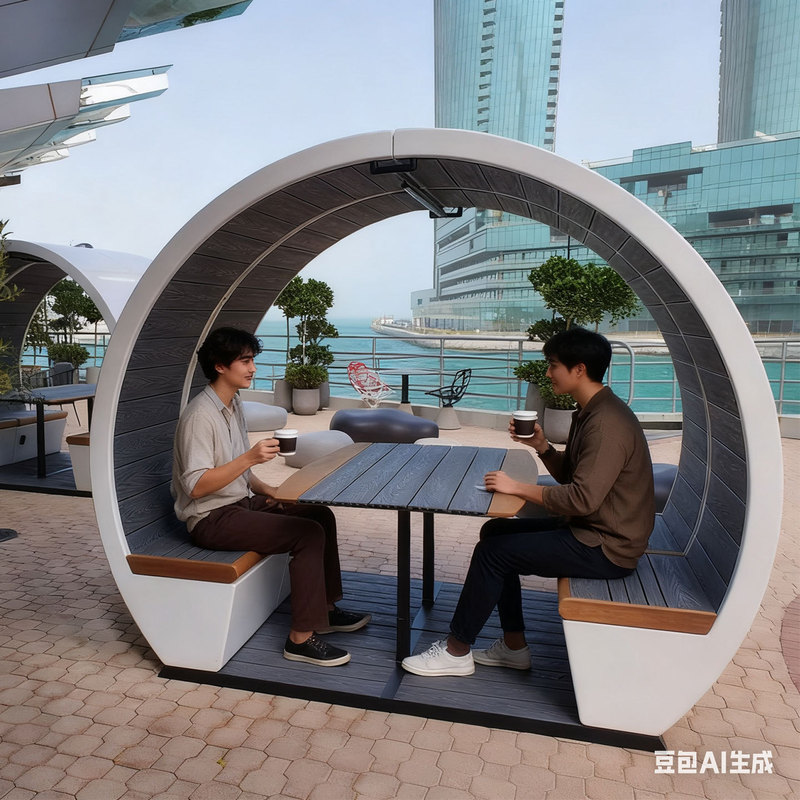 Creative Fiberglass Pavilion Indoor and Outdoor School Landscape Corridor Sunshade Pavilion Coffee Shop Door Decoration Leisure Chair