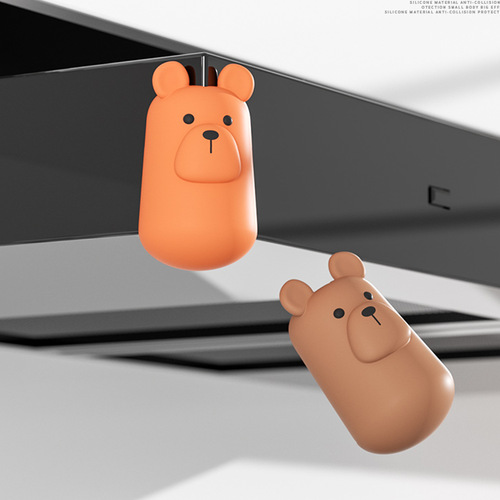 Silicone anti-collision corner range hood protective cover safety anti-collision silicone children's cartoon bear protective corner