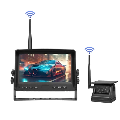 Amazon Us Station Hot Selling Solar Wireless Car Truck Reversing Surveillance Camera Infrared Night Vision 1080 (Car display) - 7inch-single-lens