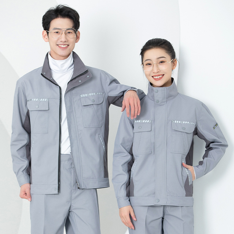 Primavera y otoño conjunto de ropa de trabajo masculina desgaste oficina de reparación de automóviles sitio de construcción de instalación de agua y electricidad trabajadores de seguro laboral personalizados / fabricados