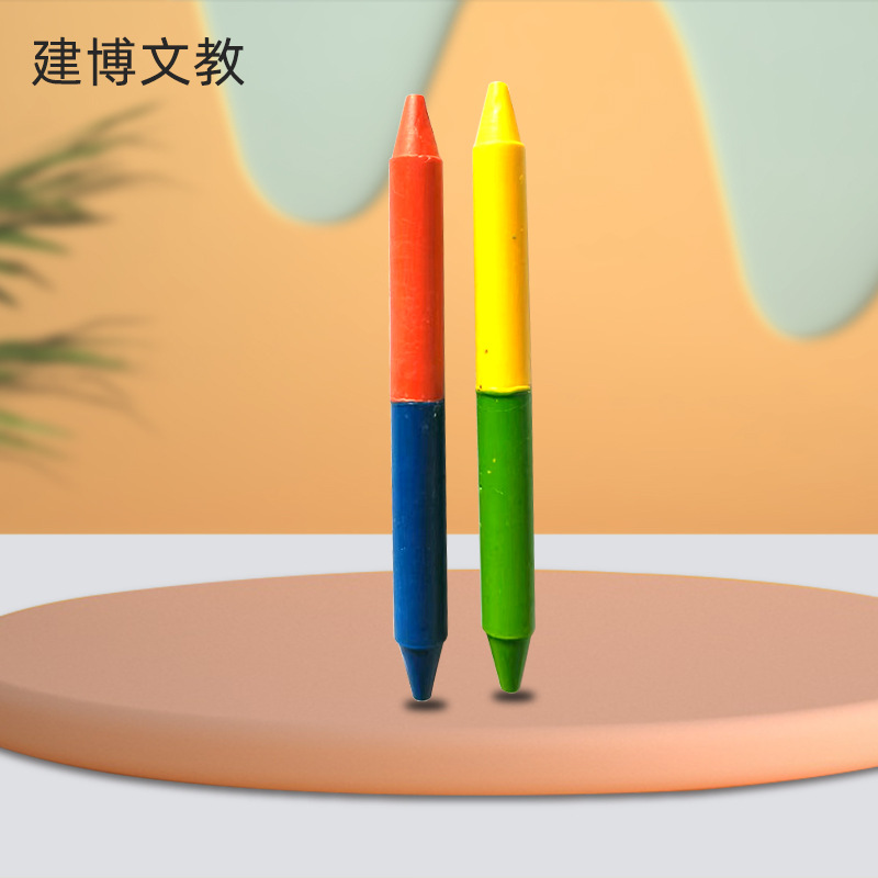 彩色蜡笔0.8X8cm的双头双色蜡笔儿童蜡笔加工