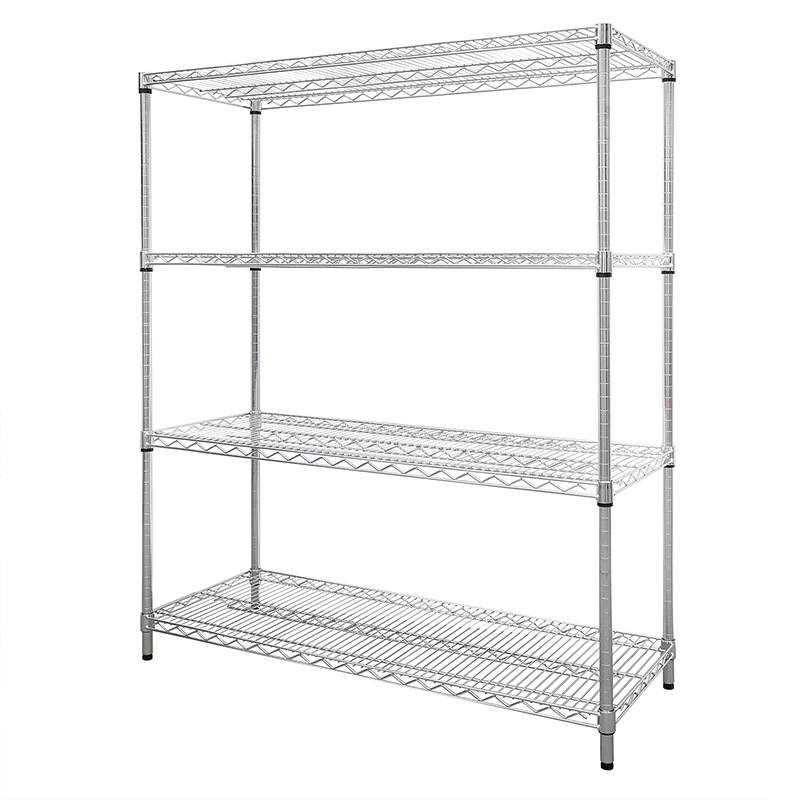 Estanterías de almacenamiento móviles de varias capas para almacenes mayoristas interiores, estantes de acero inoxidable cromado antiestático para áticos domésticos.