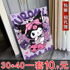 Diyデジタル油絵バラ手作り塗り油絵画癒し手作りシンプル花卉客間装飾画掛け画