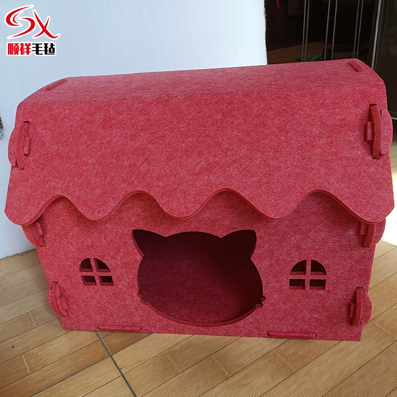 Войлочное гнездо для домашних животных, кошачье гнездо, креативное съемное Новое квадратное четыре сезона, портативное складное утолщенное кошачье гнездо