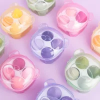 Набор яиц Little Bear Beauty Egg Box, без пудры, без прилипшей пудры, супермягкая губка для макияжа двойного назначения с каплевидной формой для сухого и влажного использования