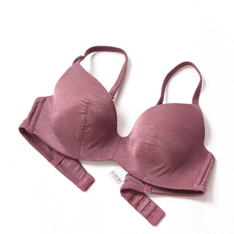French glass yarn seamless one-piece support bra, breathable and comfortable, simple and sexy deep V-neck lingerie for summer.
