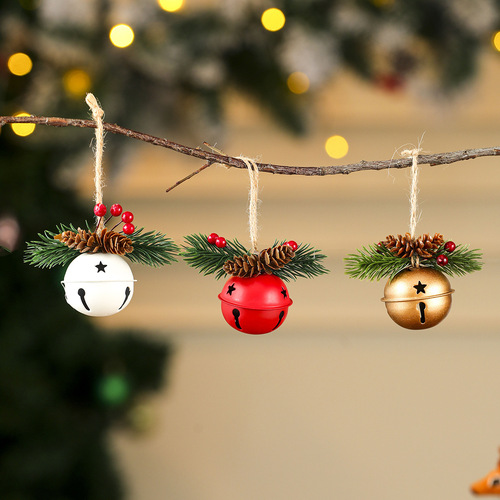 New Cross-border Christmas Bell Door Hanger, Red and Pinecone Wind Chime, Christmas Tree Ornament, Christmas Decoration
