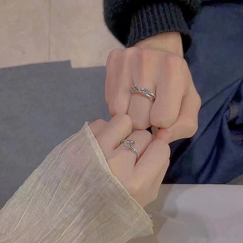 Raspberry Rose Couple Rings, a pair of Instagram-style versatile niche design rose rings for men and women, perfect as Valentine's Day gifts