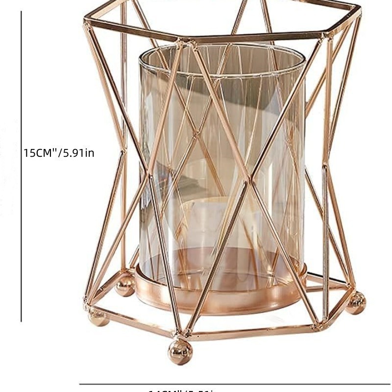 Transfronterizo de hierro de vidrio forjado ornamentos galvanizados ornamentos de mesa de comedor candelabros escenas de diseño accesorios ornamentos decorativos