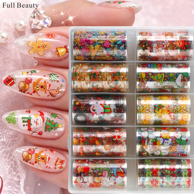 FULL BEAUTY New Cross-Border Nail Art Transfer Stickers Starry Sky Paper Christmas Reindeer Snowman Transfer Stickers Decoration FULL BEAUTY New Cross-Border Nail Art Transfer Stickers Starry Sky Paper Christmas Reindeer Snowman Transfer Stickers Decoration