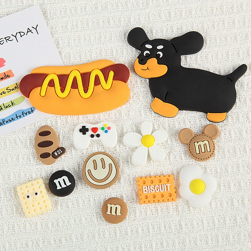 Креативная такса хот-дог пещерные туфли тапочки на холодильнике наклейки мягкий клей DIY ювелирные аксессуары для мобильного телефона стакан для украшения