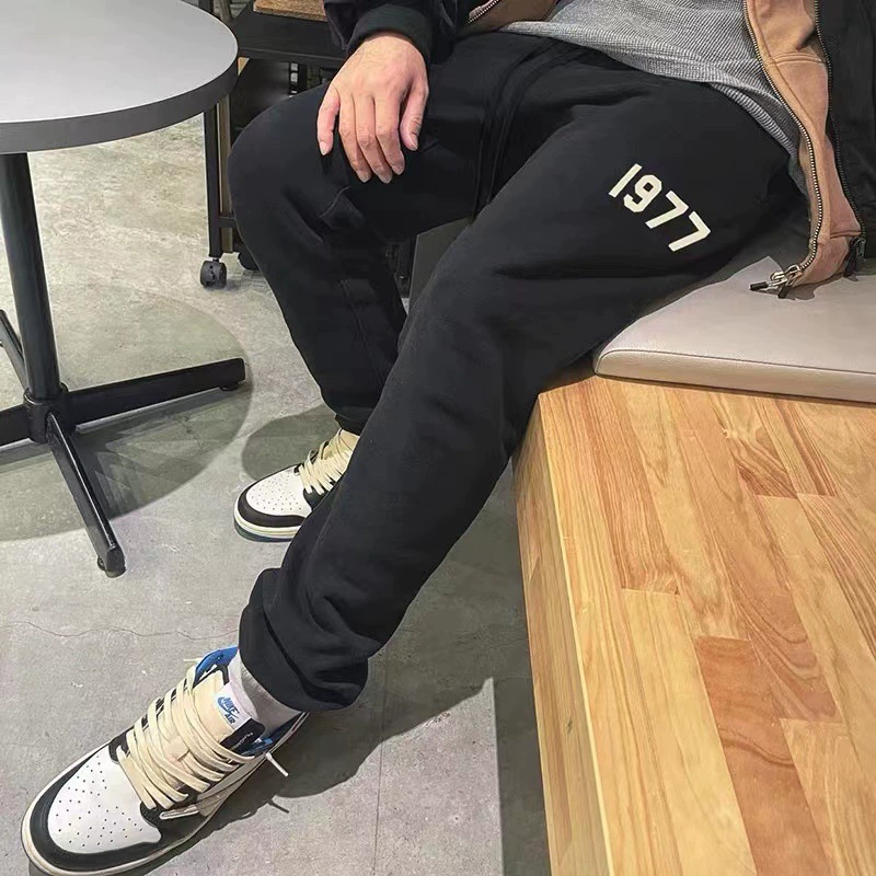 ESSENTIALS HHH комплексные нишевые модные брендовые американские осенние и зимние повседневные свободные брюки на флисовой подкладке 1977 года для мужчин