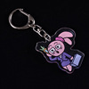 Acrylic cartoon keychain with zipper