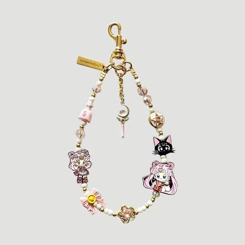 高品质美少女战士水冰月可爱月野兔公主挂绳金属手机链通用款两色|undefined