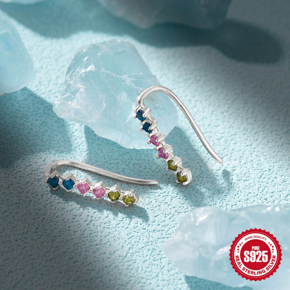 Серьги, клипсы, образец серебра 925, европейский стиль