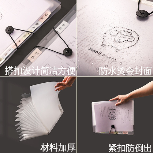 Customized a4 transparent folder large capacity student information test paper storage bag plastic multi-layer classified accordion bag