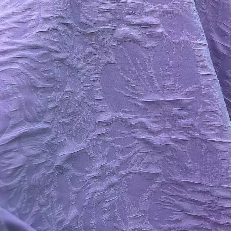 国风荷花冠乐皱提花面料 小清新布包连衣裙童装外套马面裙提花布