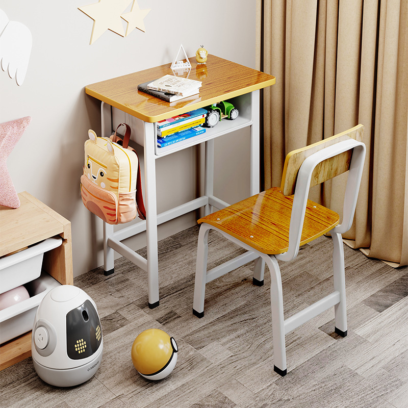 Children's Study Desk and Chair Set, Adjustable Height, Same Model as Used in Schools Children's Study Desk and Chair Set, Adjustable Height, Same Model as Used in Schools