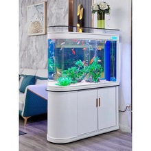 魚缸 客廳魚缸輕奢子彈頭家用底濾落地大型中型玻璃生態水族箱