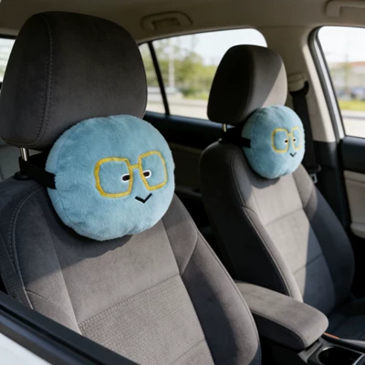 Headrest Neck Pillow with Smiley: Headrest