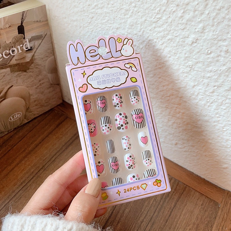 Niños parches de uñas super lindas chicas lindas usan pegatinas de dibujos animados de uñas seguras desmontables parches de uñas al por mayor image 143