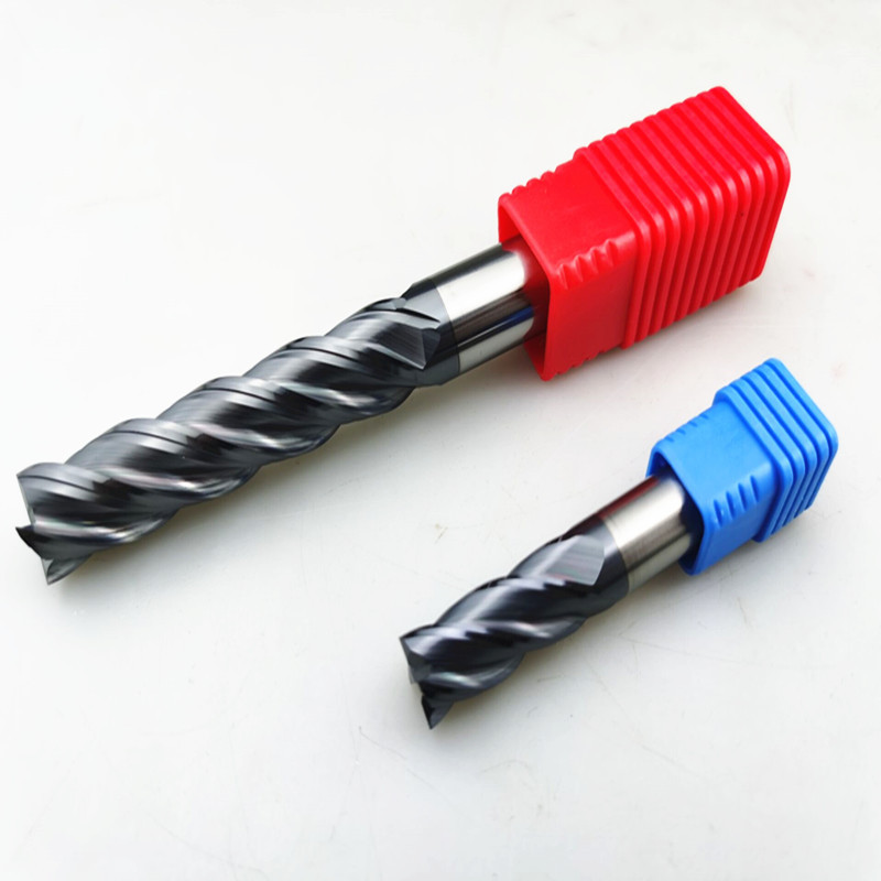 KLOT钨钢铣刀4刃黑色涂层铣刀整体硬质合金D3D4D5D6D8D10D12厂家