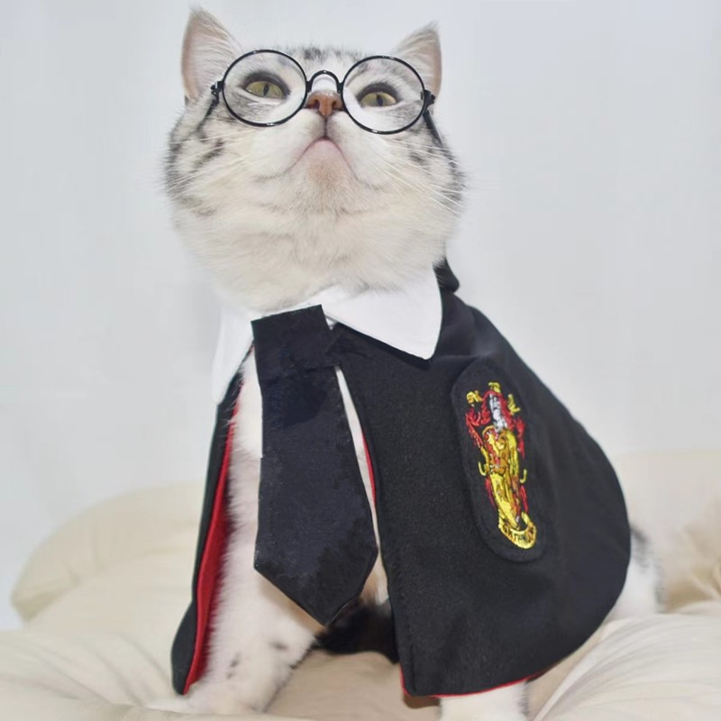 Internet celebridad gato mascota perro Harry Potter manto mágico Colegio perro manto pequeño perro mascota chal