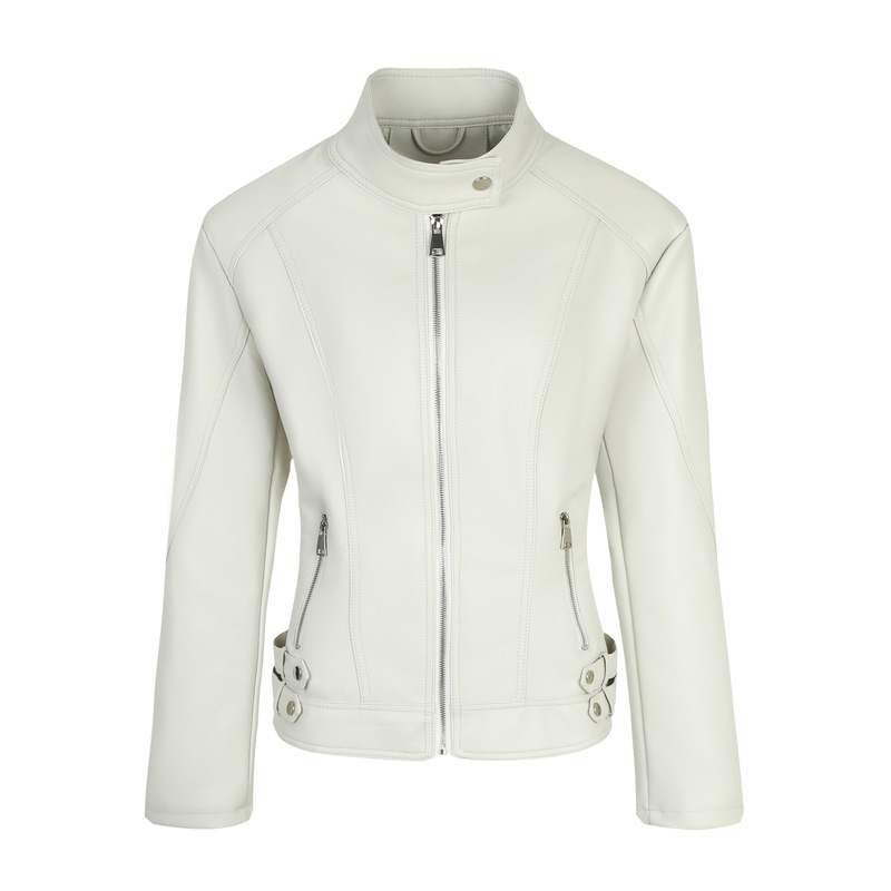 Cross-Border Hot-Selling Plus-Size Women's Pu Motorcycle Leather Jacket, Slim-Fit Stand-Collar Coat with Multiple Zippers Cross-Border Hot-Selling Plus-Size Women's Pu Motorcycle Leather Jacket, Slim-Fit Stand-Collar Coat with Multiple Zippers