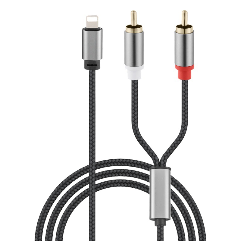 2RCA Lotus Cable de audio para Apple Type-c caja de audio de conexión amplificador rojo y blanco un punto dos cable de 3,5mm