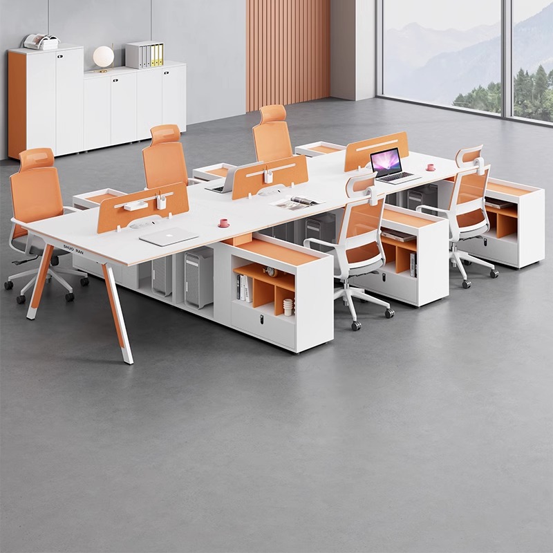 Строго выберите рабочие столы и рабочие станции для 4 человек и финансовые столы и стулья Комбинации простые современные столы офисов
