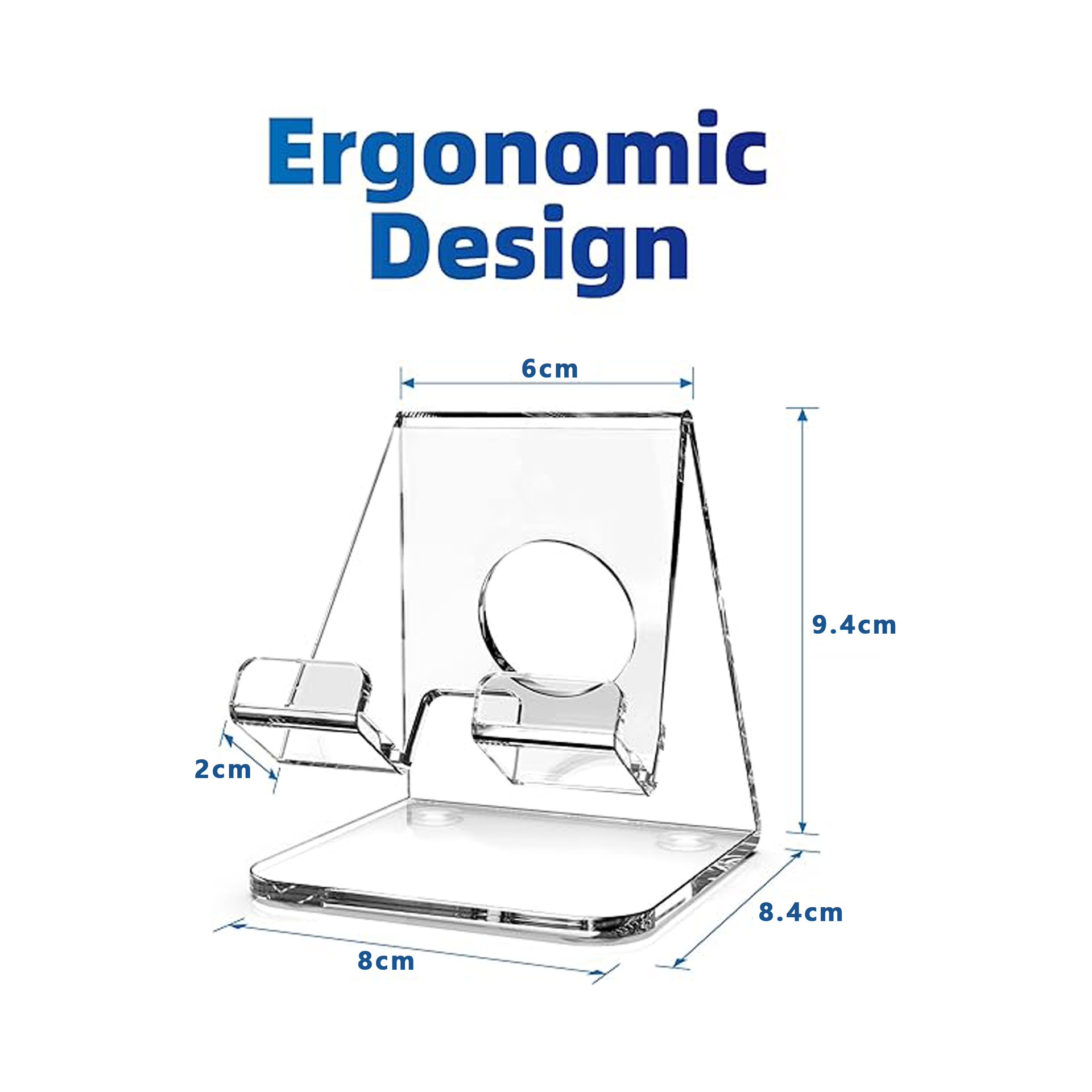 Cross-Border Acrylic Mobile Phone Holder Counter Display Stand Desktop Lazy Bracket Base Transparent Acrylic Mobile Phone Bracket