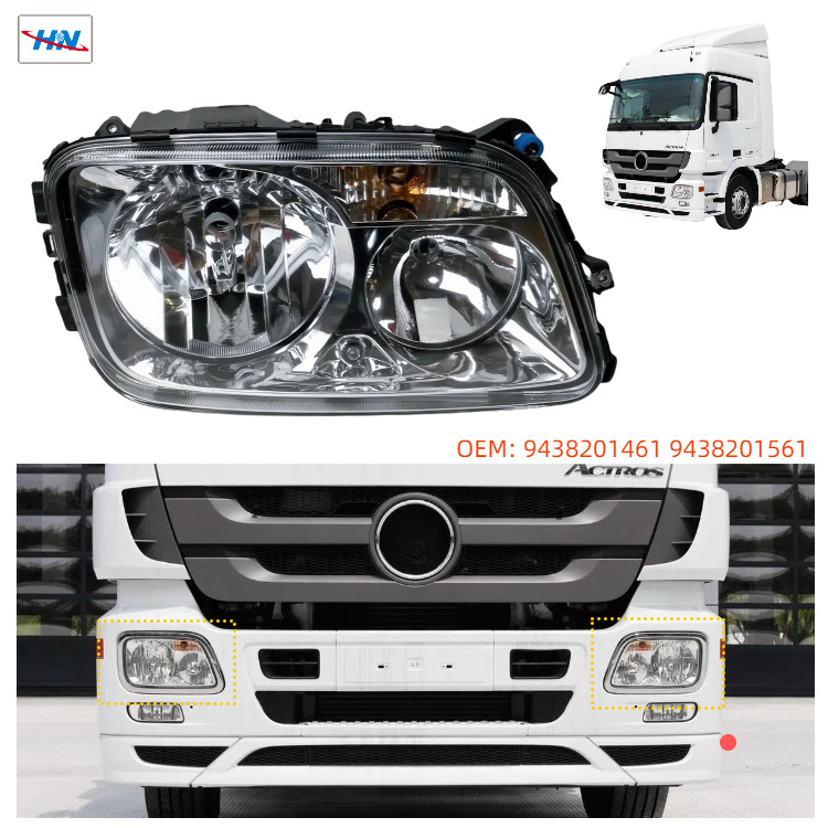 Aplicable a Mercedes ACTROS MP3 Headlight Assembly Halogen Truck Light 9438201461/9438201561