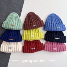 亲子款尖尖儿童针织帽冬季男女童时尚字母保暖毛线帽百搭防风冷帽