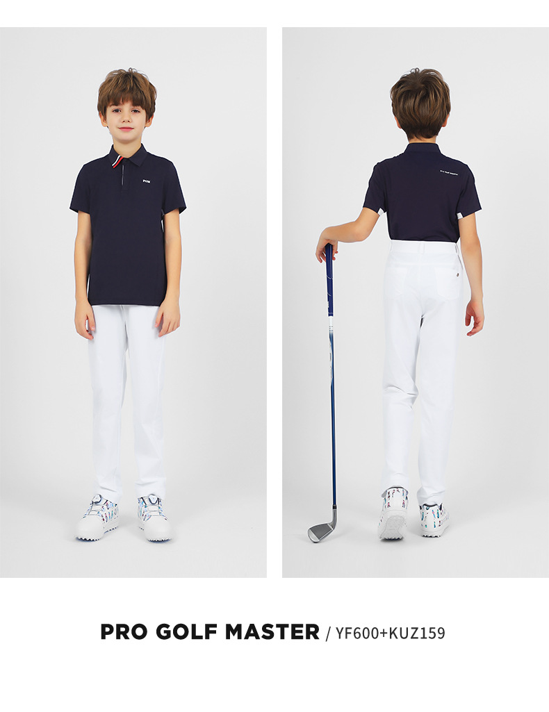 Áo thun ngắn tay golf trẻ em PGM – form thoải mái, mặc xuân hè — YF600-màu trắng, YF600-màu đỏ, YF600-màu xanh nước biển chi tiết 9